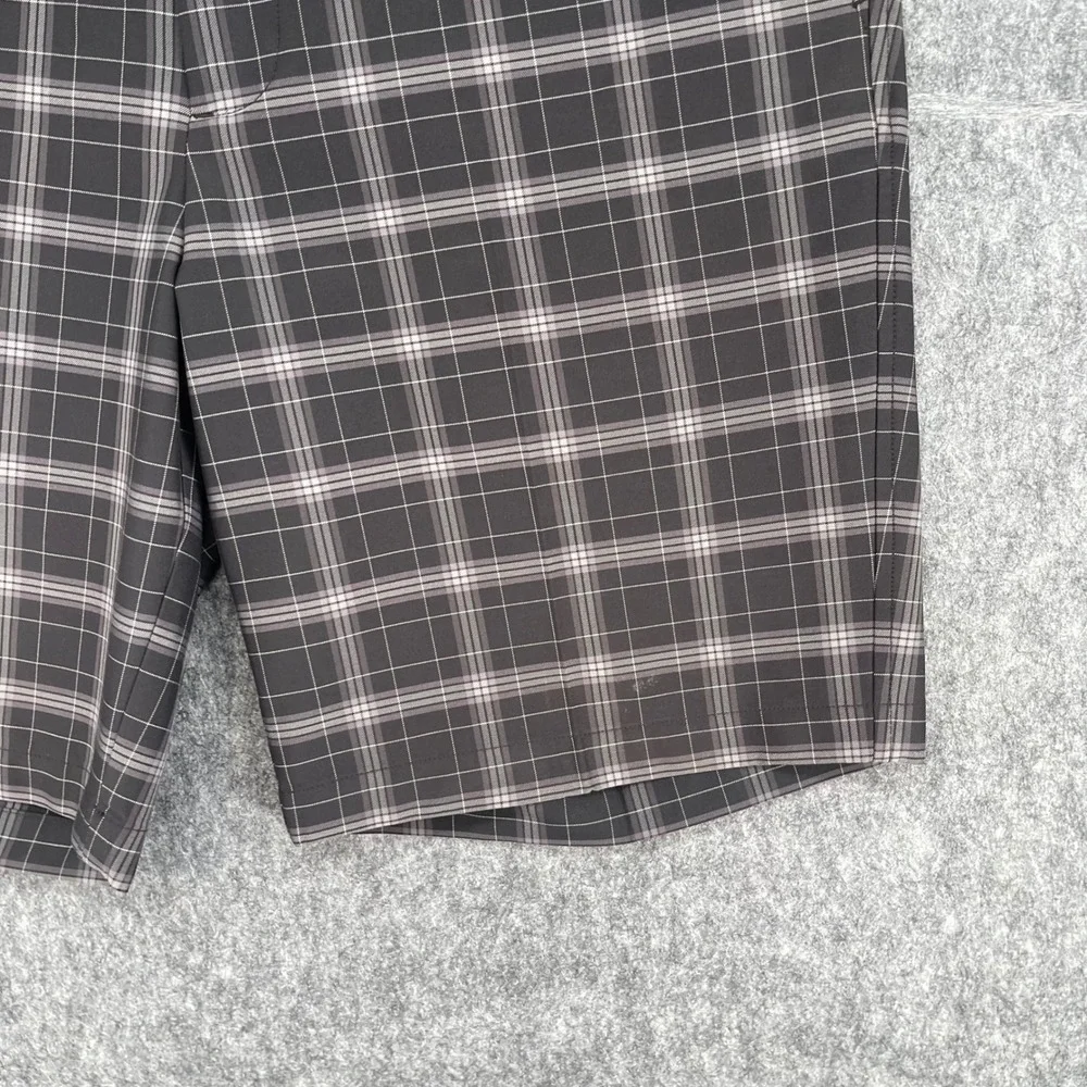 Footjoy Short Mens 34 Brown Plaid Golf Performance Flat Front FJ